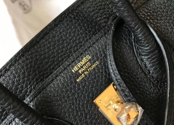 Hermes Birkin 25 Bag In Black Clemence Leather with GHW product view 5