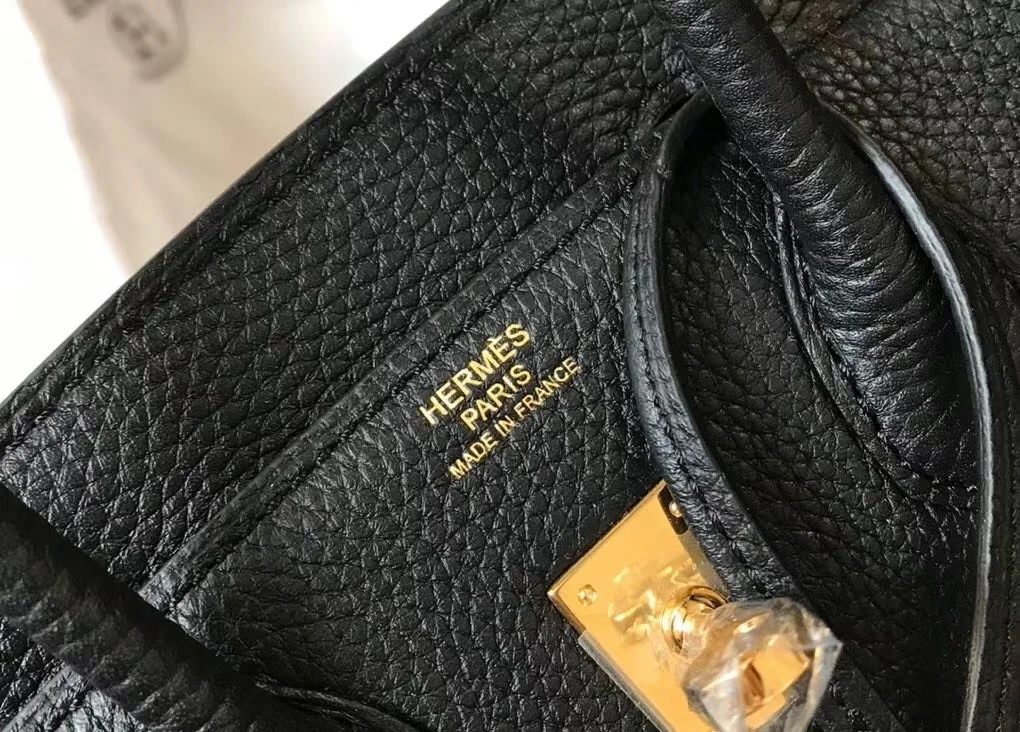 Hermes Birkin 25 Bag In Black Clemence Leather with GHW product view 5