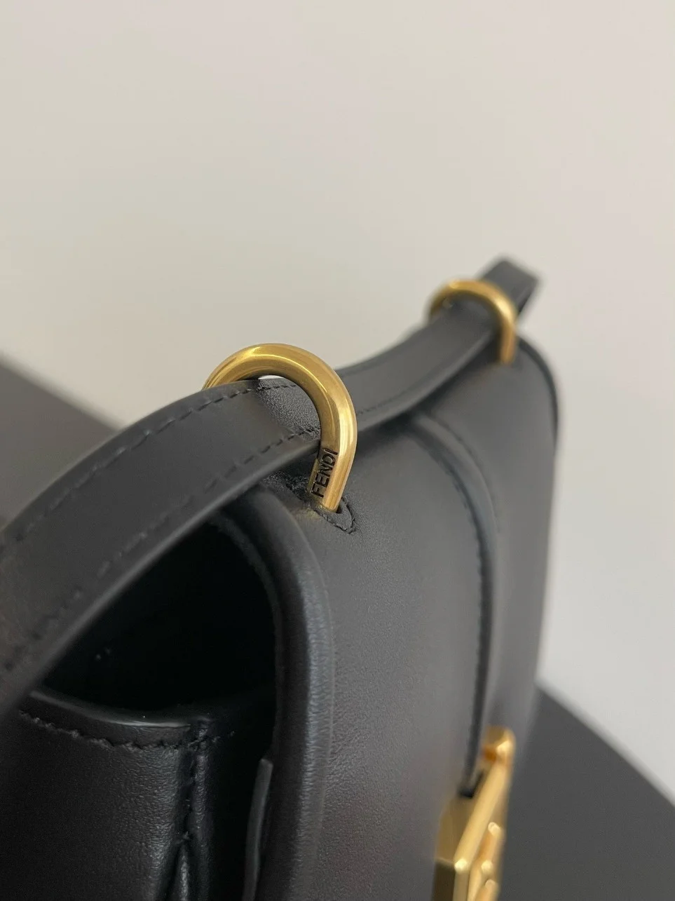 Fendi C’mon Small Bag in Black Calfskin product view 3