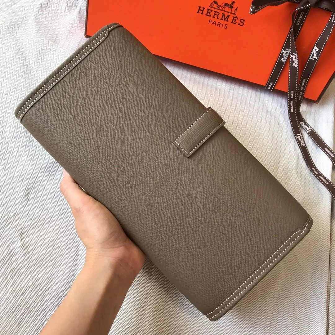 Hermes Jige Elan 29 Clutch Bag In Taupe Epsom Leather product view 4