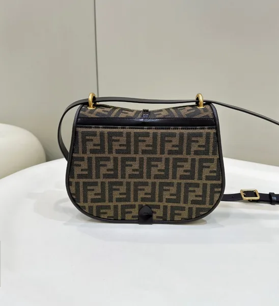 Fendi C’mon Medium Bag in FF Jacquard Fabric and Leather product view 5