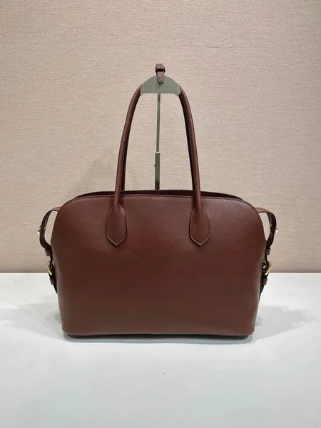Prada Large Leather Tote Bag — Brown product view 4