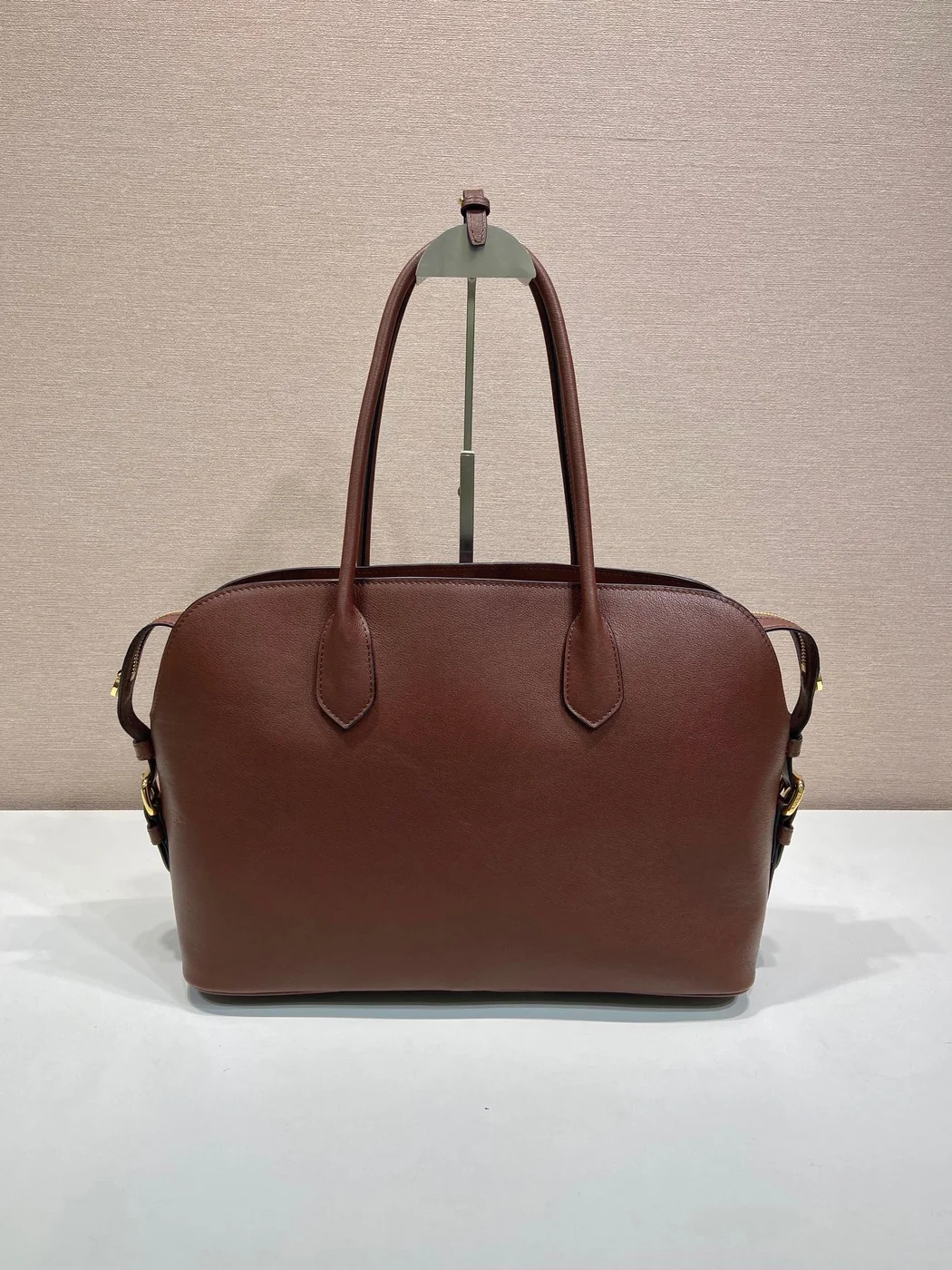 Prada Large Leather Tote Bag — Brown product view 4