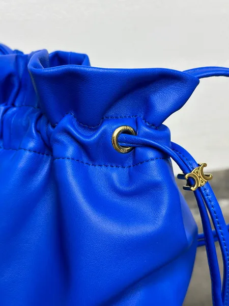 Celine Small Crystal Pouch In Lambskin — Blue product view 14