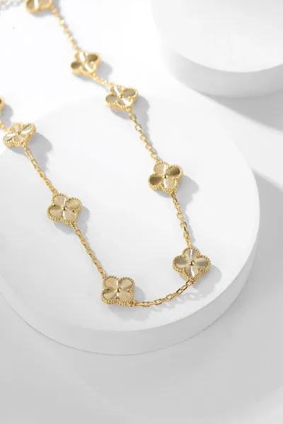Van Cleef & Arpels Alhambra Pave-Effect Ten-Motif Gold-Tone Necklace product view 7