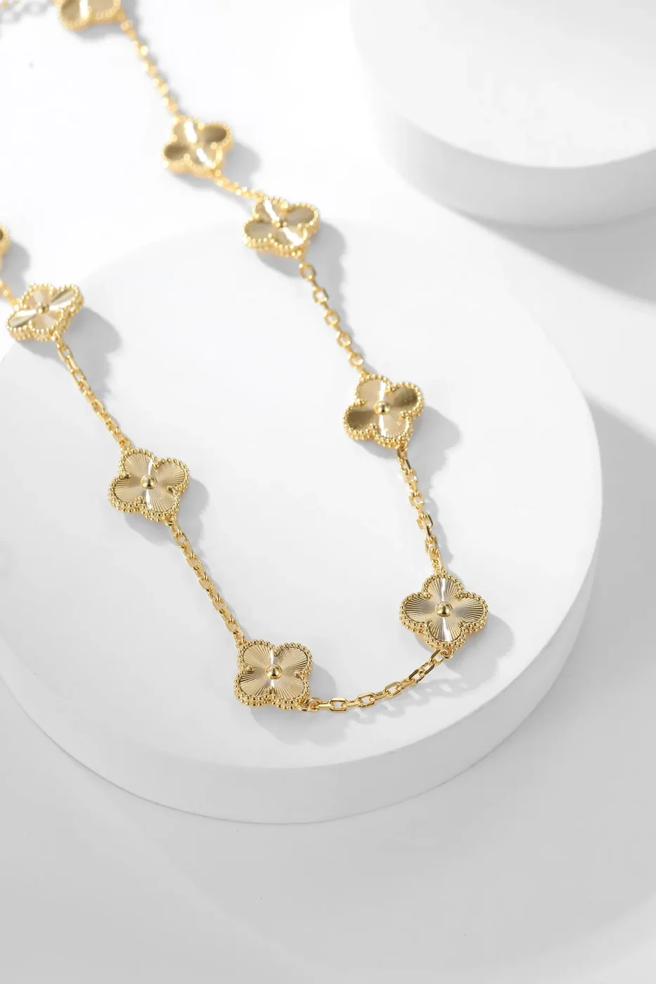 Van Cleef & Arpels Alhambra Pave-Effect Ten-Motif Gold-Tone Necklace product view 7