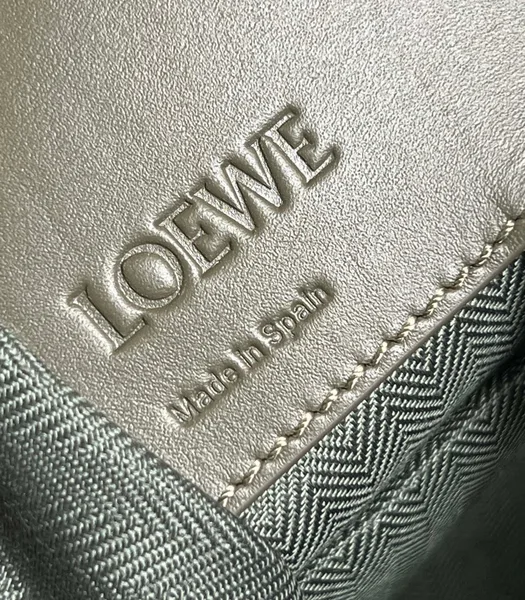 Loewe Compact Hammock Bag in Khaki Green Satin Calfskin product view 8