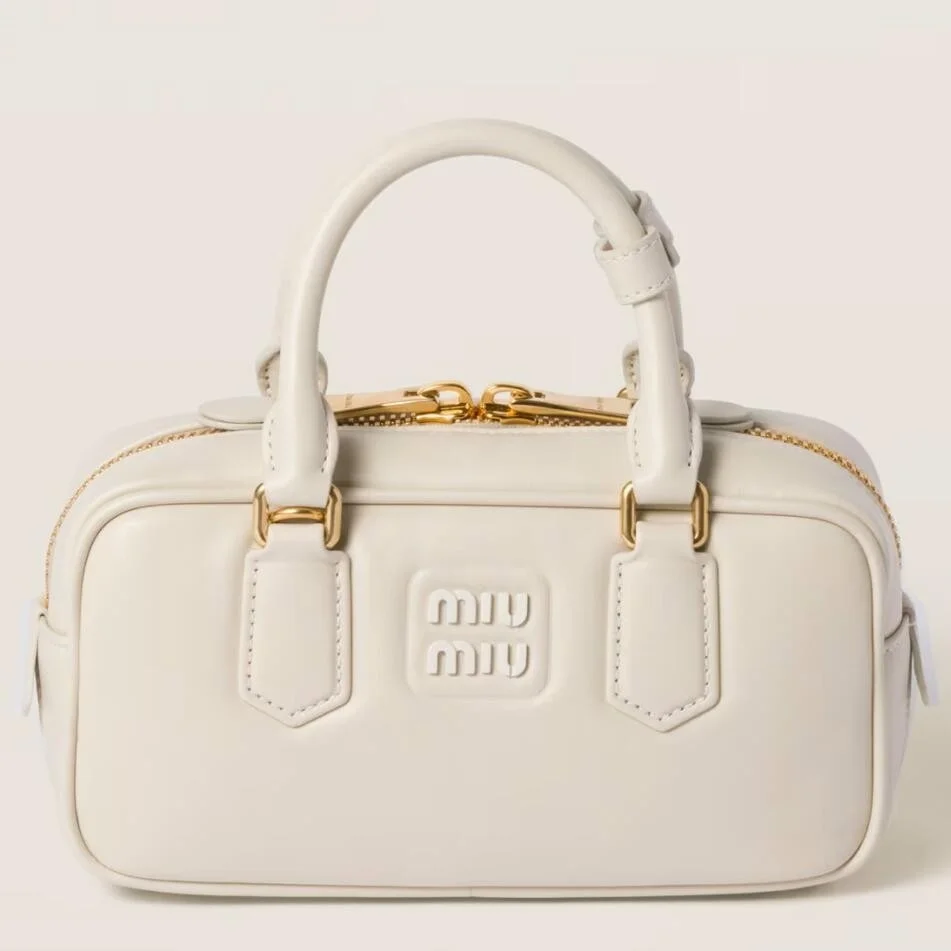 Miu Miu Arcadie Medium Bag in White Leather product view 1