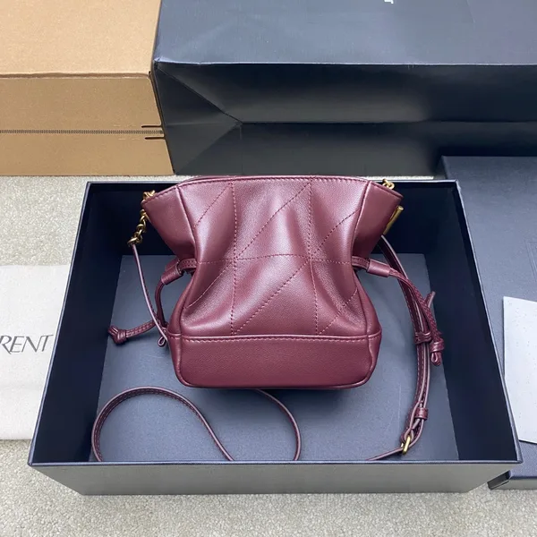 Saint Laurent Jamie Mini Shoulder Pouch — Burgundy product view 2