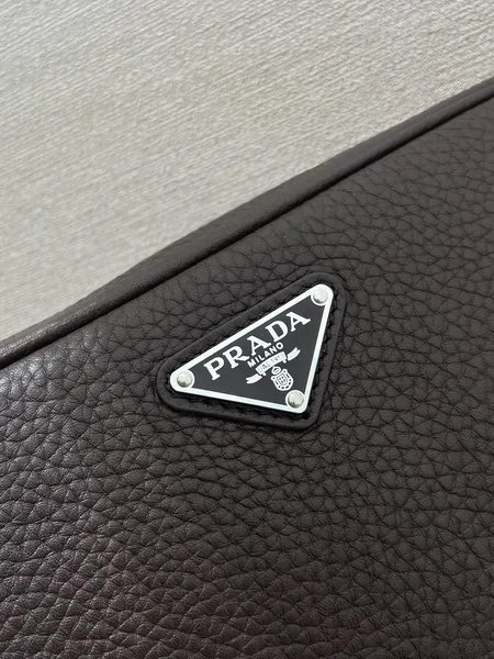 Prada Leather Pouch — Grey product view 7