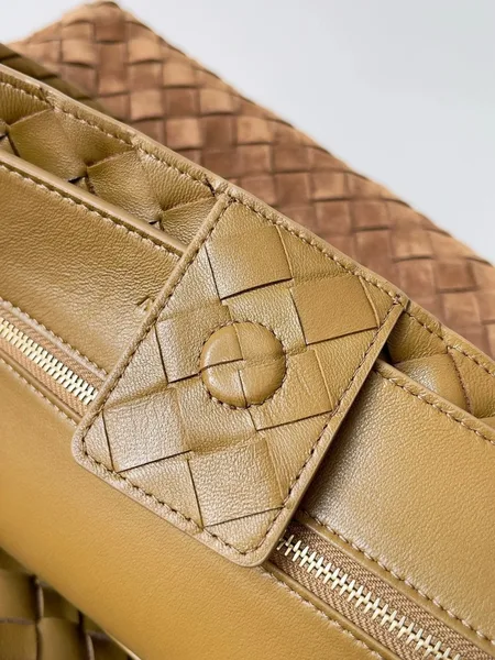 Bottega Veneta Andiamo Large Bag in Brown Suede Intrecciato Leather product view 7
