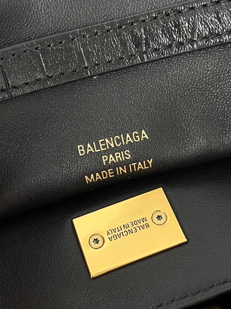 Balenciaga Rodeo Mini Bag in Black Croc-Embossed Calfskin product view 10