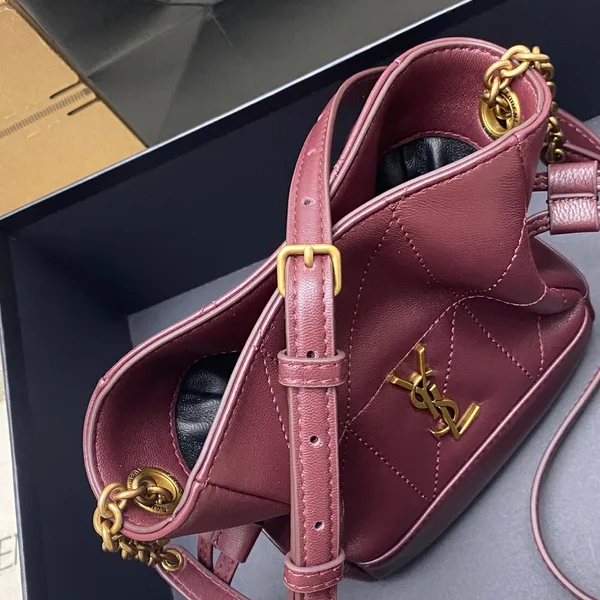 Saint Laurent Jamie Mini Shoulder Pouch — Burgundy product view 7