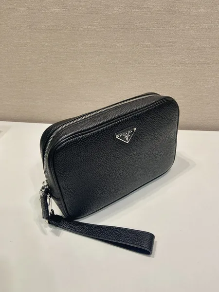 Prada Leather Pouch — Black product view 3