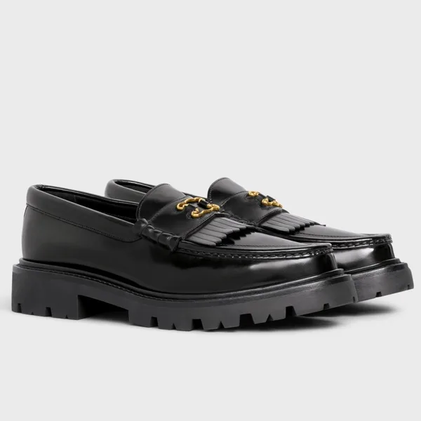 Celine Margaret Loafers in Black Leather with Triomphe Frame product photo