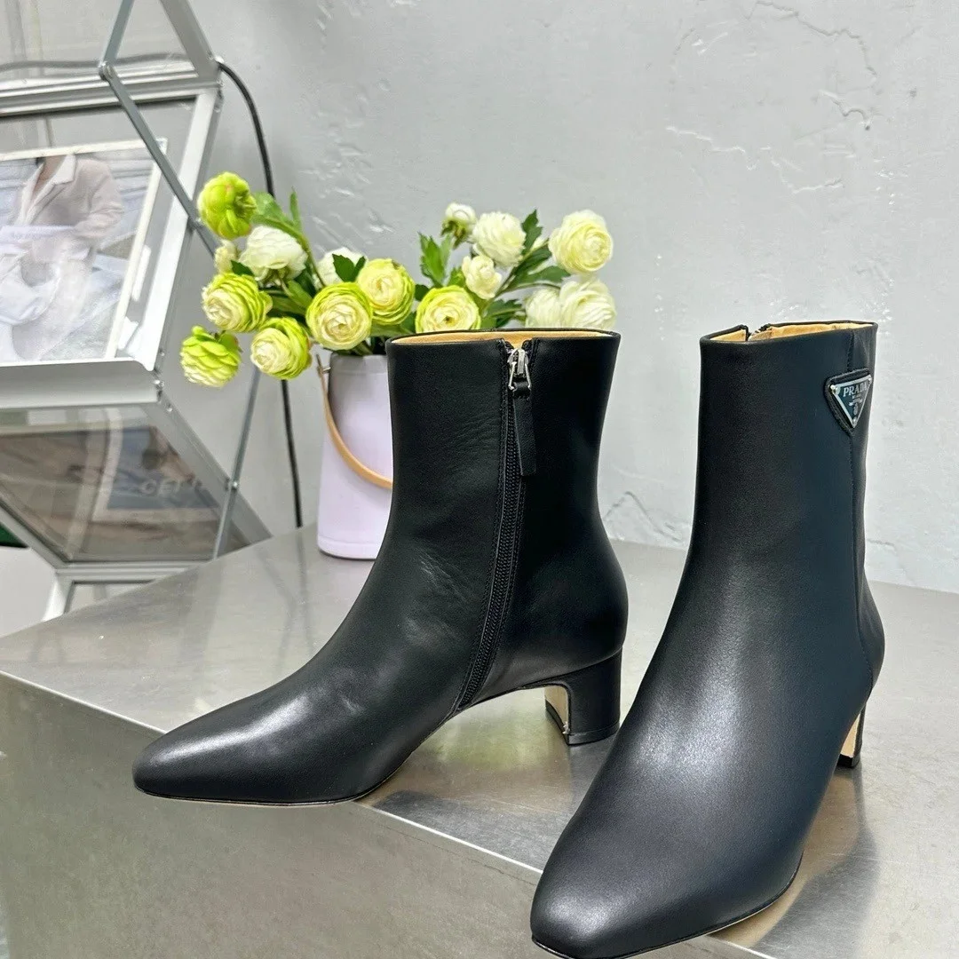 Prada Ankle Boots 55mm in Black Leather product view 3