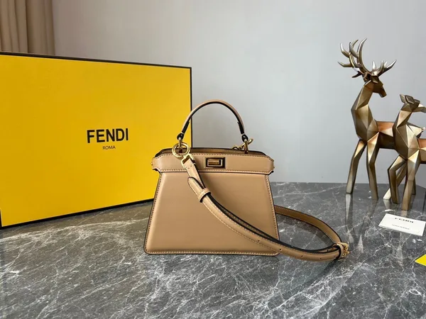 Fendi Peekaboo ISeeU Petite Bag In Beige Nappa Leather product view 2