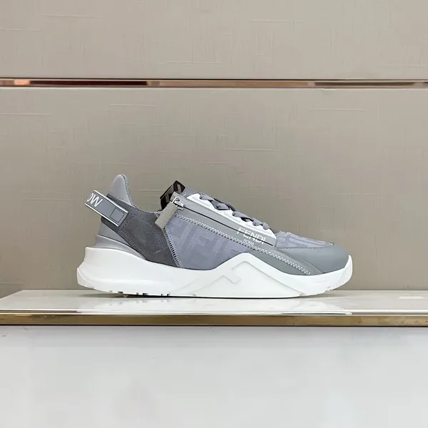 Fendi Flow Low-Top Sneakers in Grey product view 3