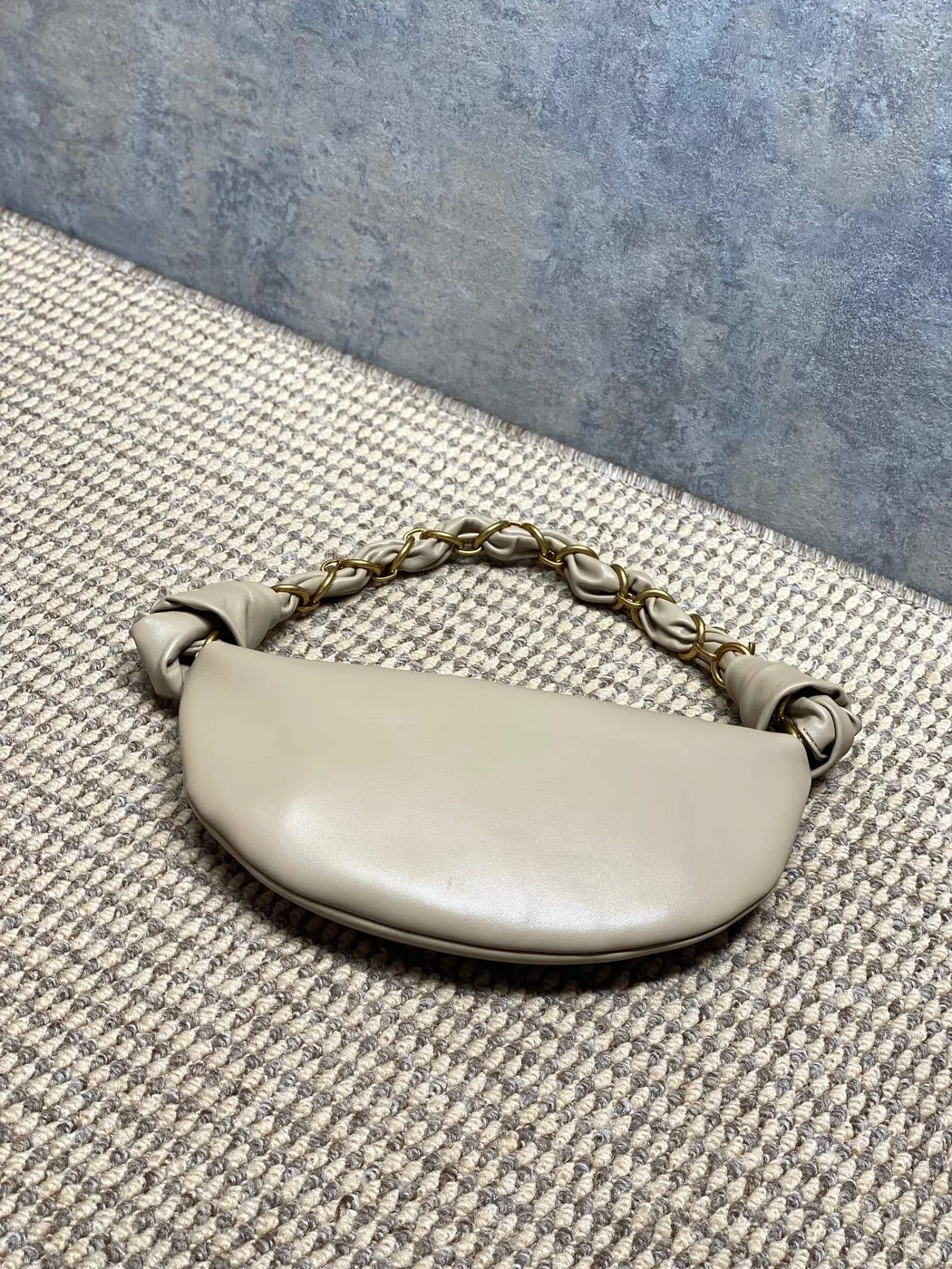 Saint Laurent Amalia Mini Hobo Bag — Beige product view 4