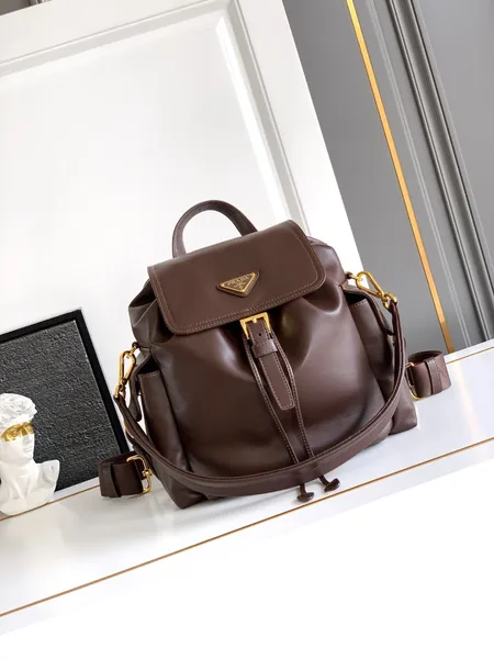 Prada Explore Medium Backpack in Sienna Nappa Leather product view 4