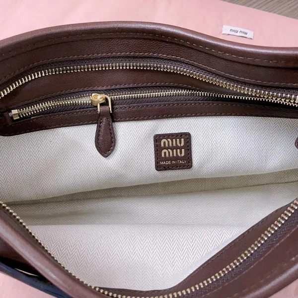 Miu Miu Aventure Small Shoulder Bag in Briarwood Nappa Leather product view 9