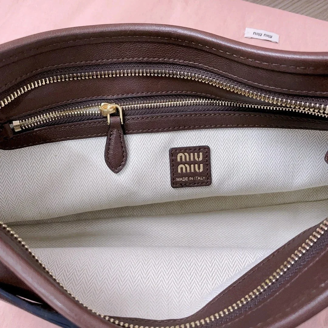 Miu Miu Aventure Small Shoulder Bag in Briarwood Nappa Leather product view 9