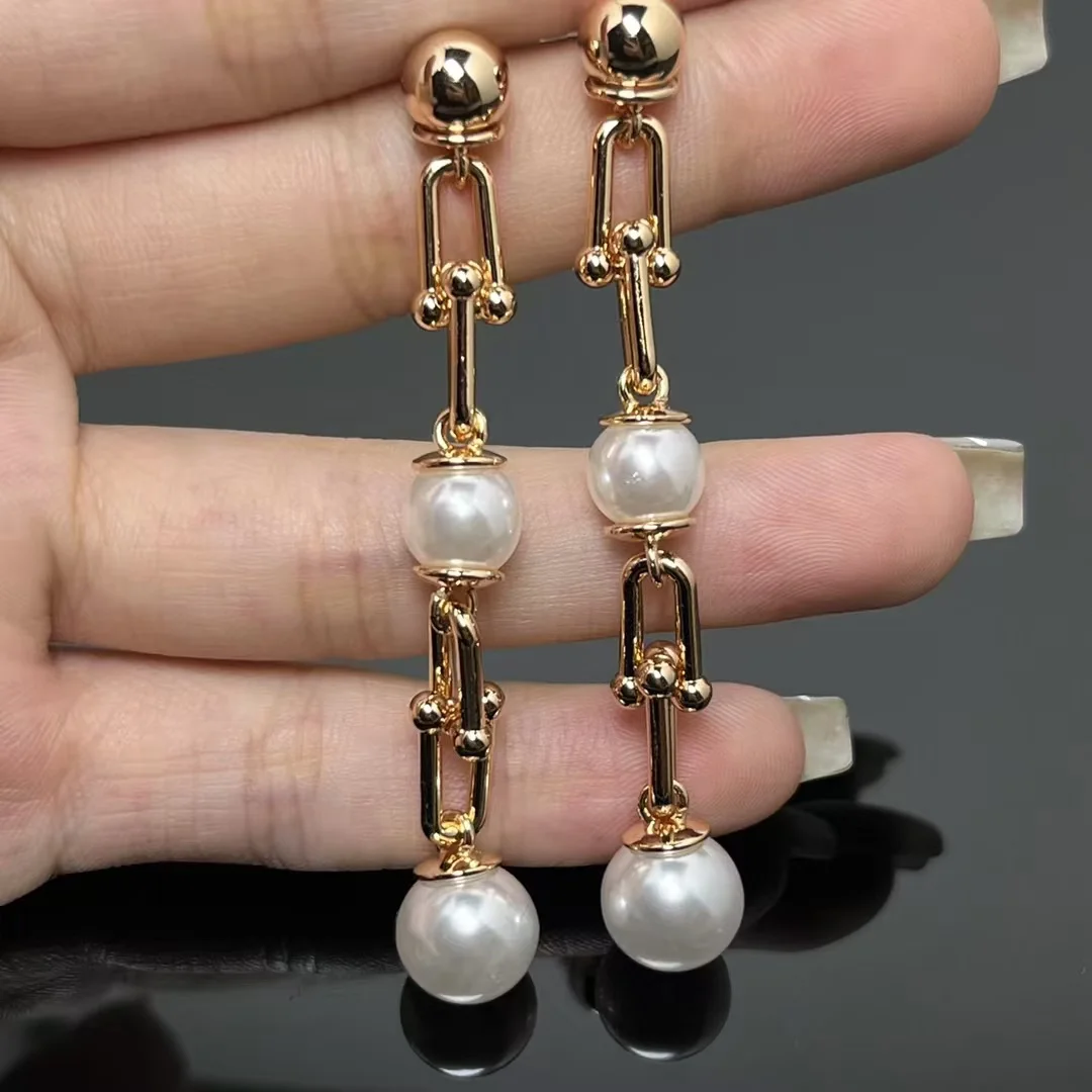 Tiffany & Co. HardWear Triple Drop Pearl-Effect Earrings Rose-Tone product view 2