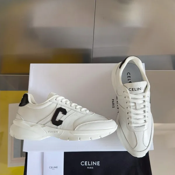 Celine Women’s Runner CR-02 Low-top Sneakers in White Leather product view 5