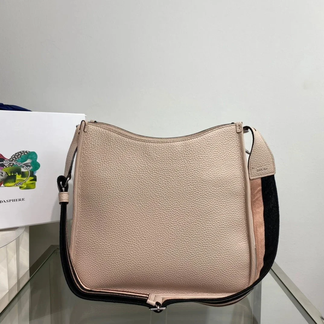 Prada Hobo Bag in Sand Grained Leather product view 5