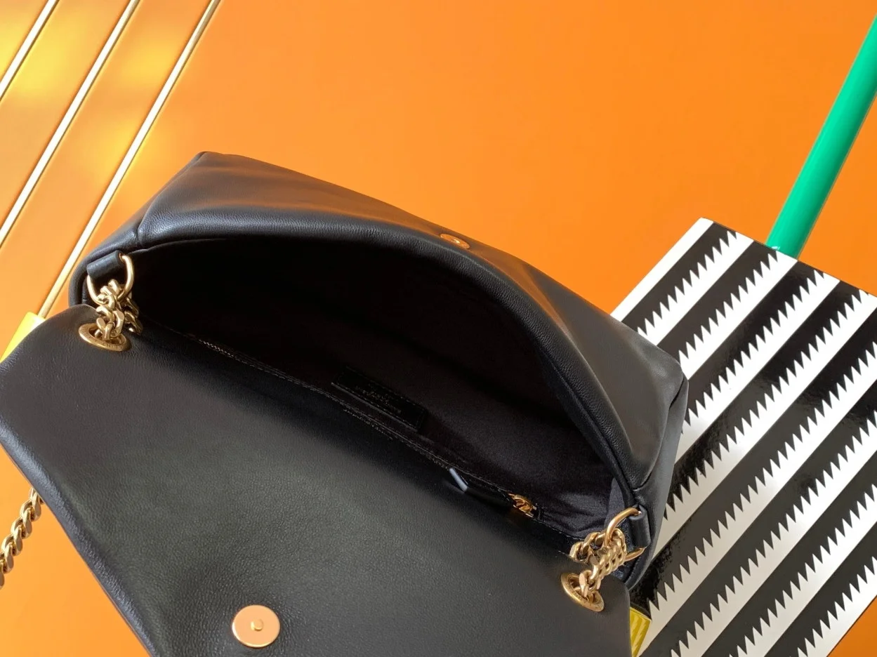 Saint Laurent Calypso Shoulder Bag In Black Lambskin product view 4