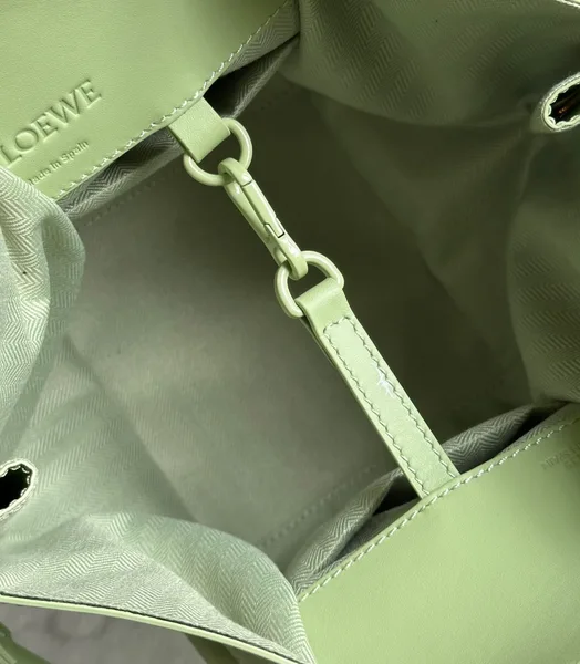 Loewe Compact Hammock Bag in Lime Green Satin Calfskin product view 9
