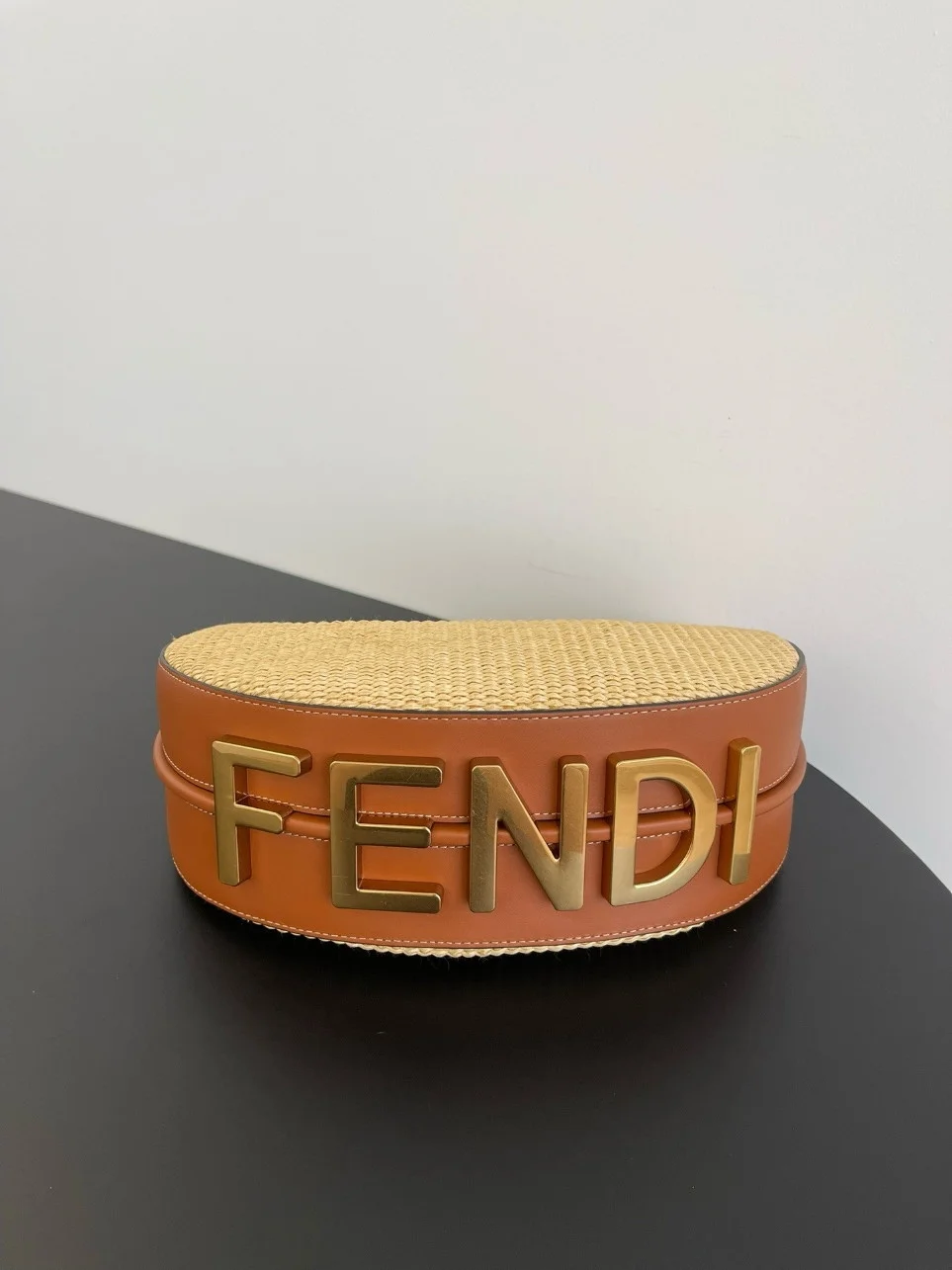 Fendi Fendigraphy Small Hobo Bag in Natural Raffia product view 2