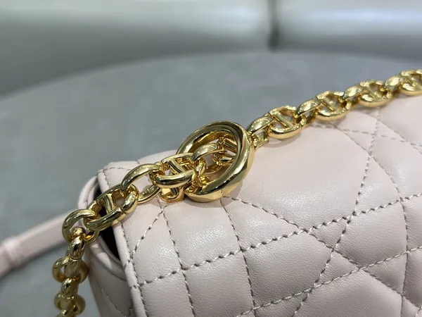 Medium Soft Dior Caro Bag — Beige with Gold-Tone Hardware product view 4