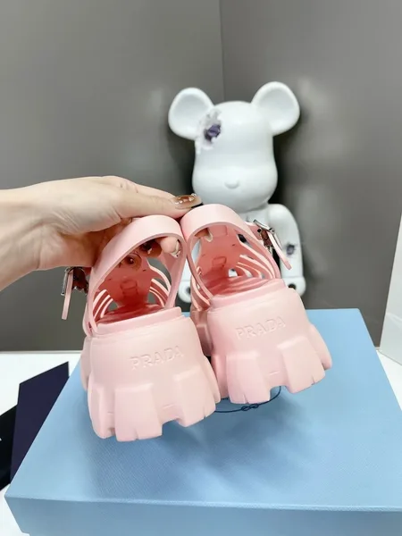 Prada Foam Sandals in Light Pink Rubber product view 7