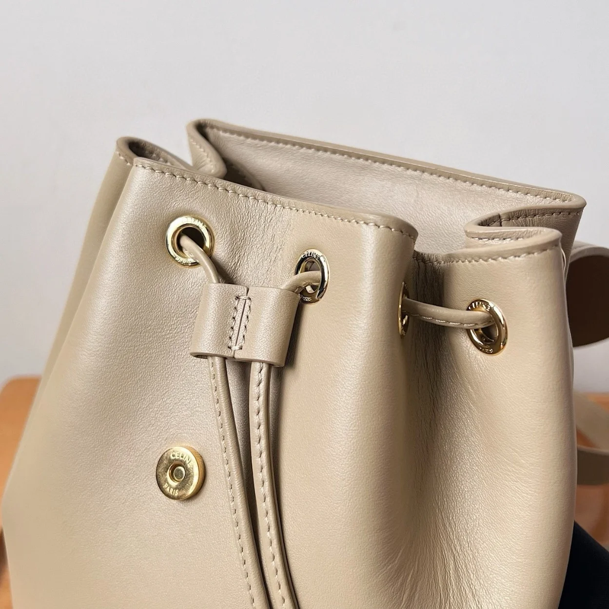 Celine Bonnie Backpack in Nude Calfskin product view 7