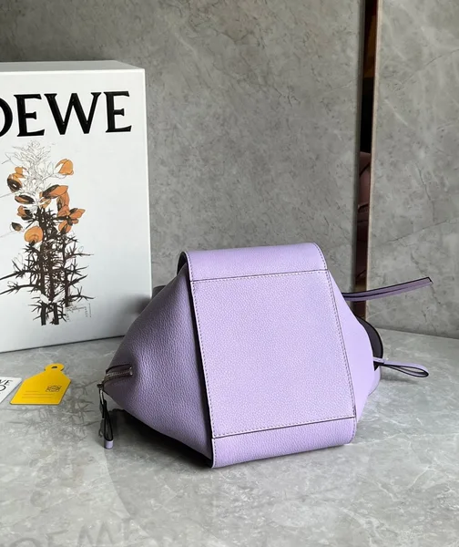 Loewe Compact Hammock Bag in Light Mauve Grained Calfskin product view 10