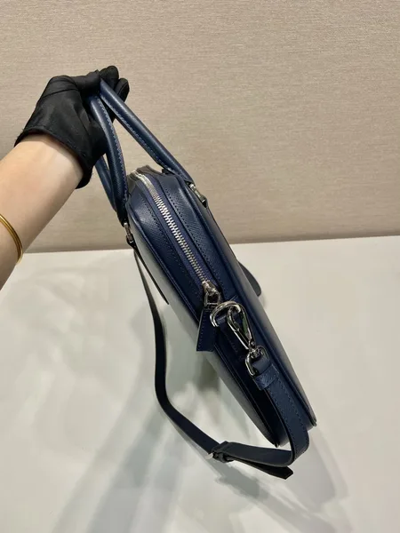 Prada Briefcase in Blue Saffiano Leather product view 7