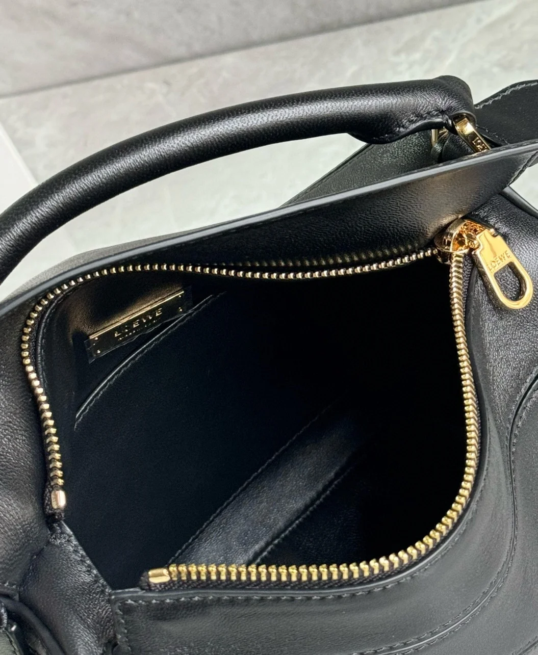 Loewe Featherlight Puzzle Small Bag in Black Nappa Lambskin product view 9