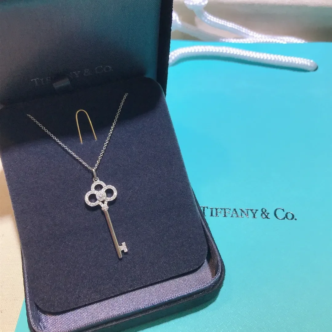 Tiffany & Co. Crown Key Pendant Necklace Silver-Tone product view 1