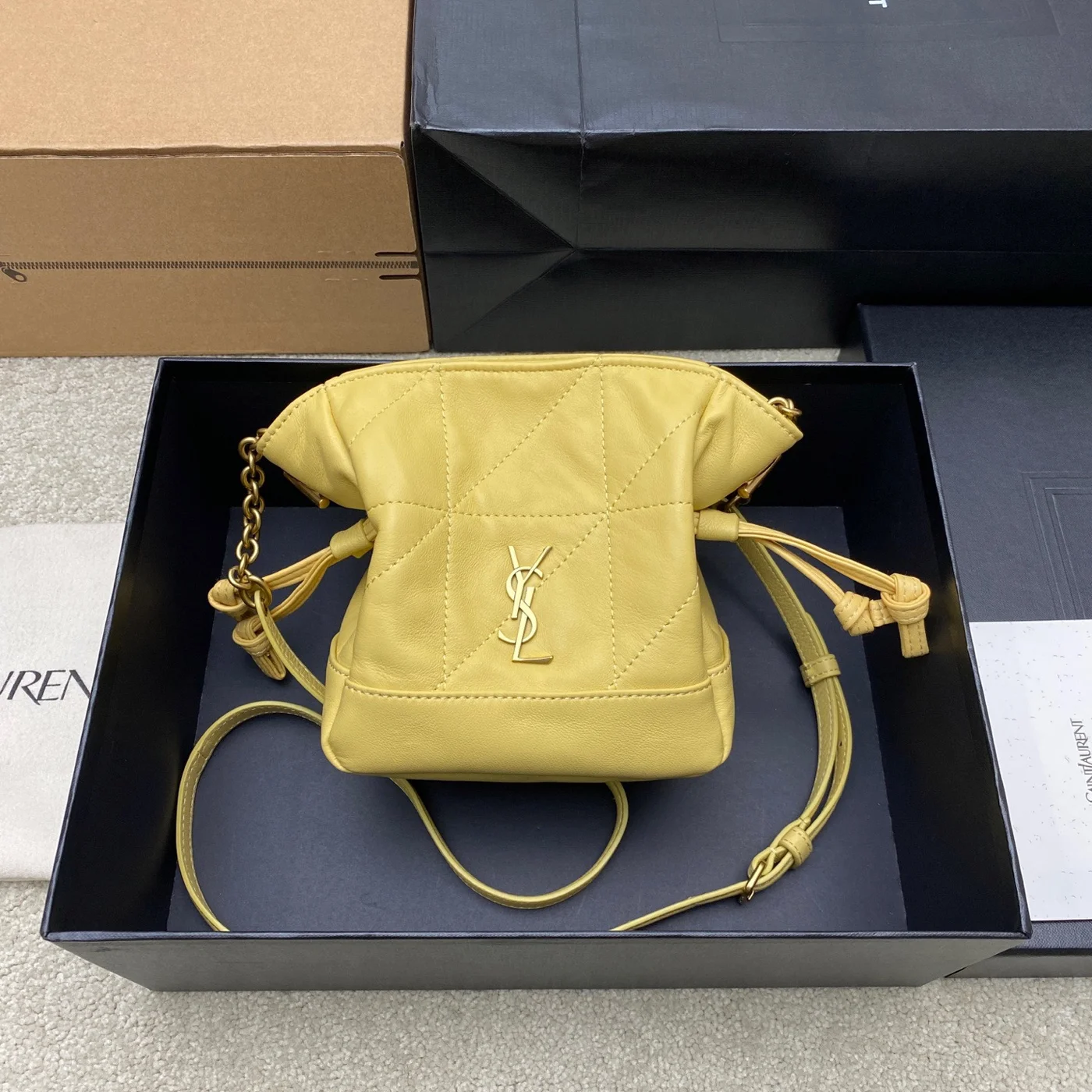Saint Laurent Jamie Mini Shoulder Pouch — Yellow product view 1