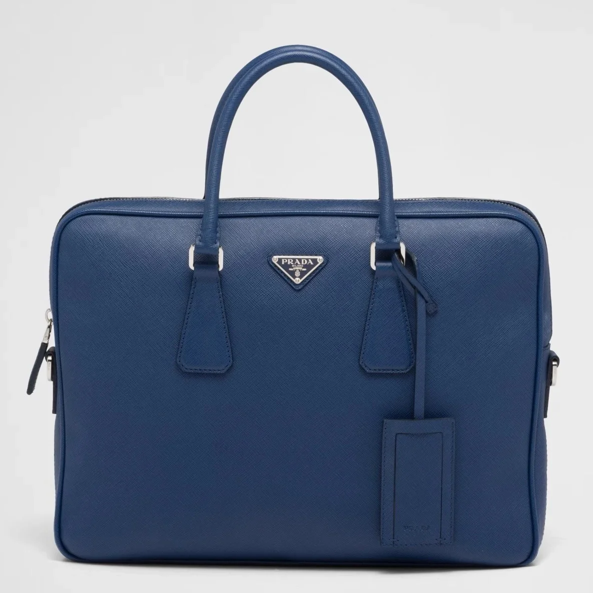 Prada Briefcase in Blue Saffiano Leather product view 1