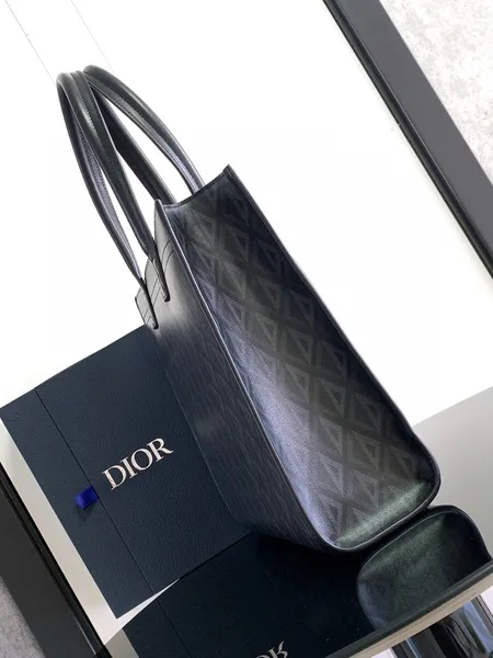 Dior Safari Tote Bag in Black CD Diamond Canvas product view 5