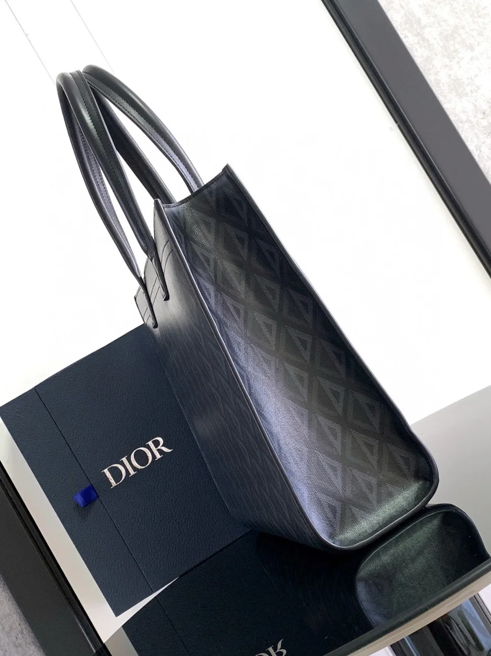 Dior Safari Tote Bag in Black CD Diamond Canvas product view 5