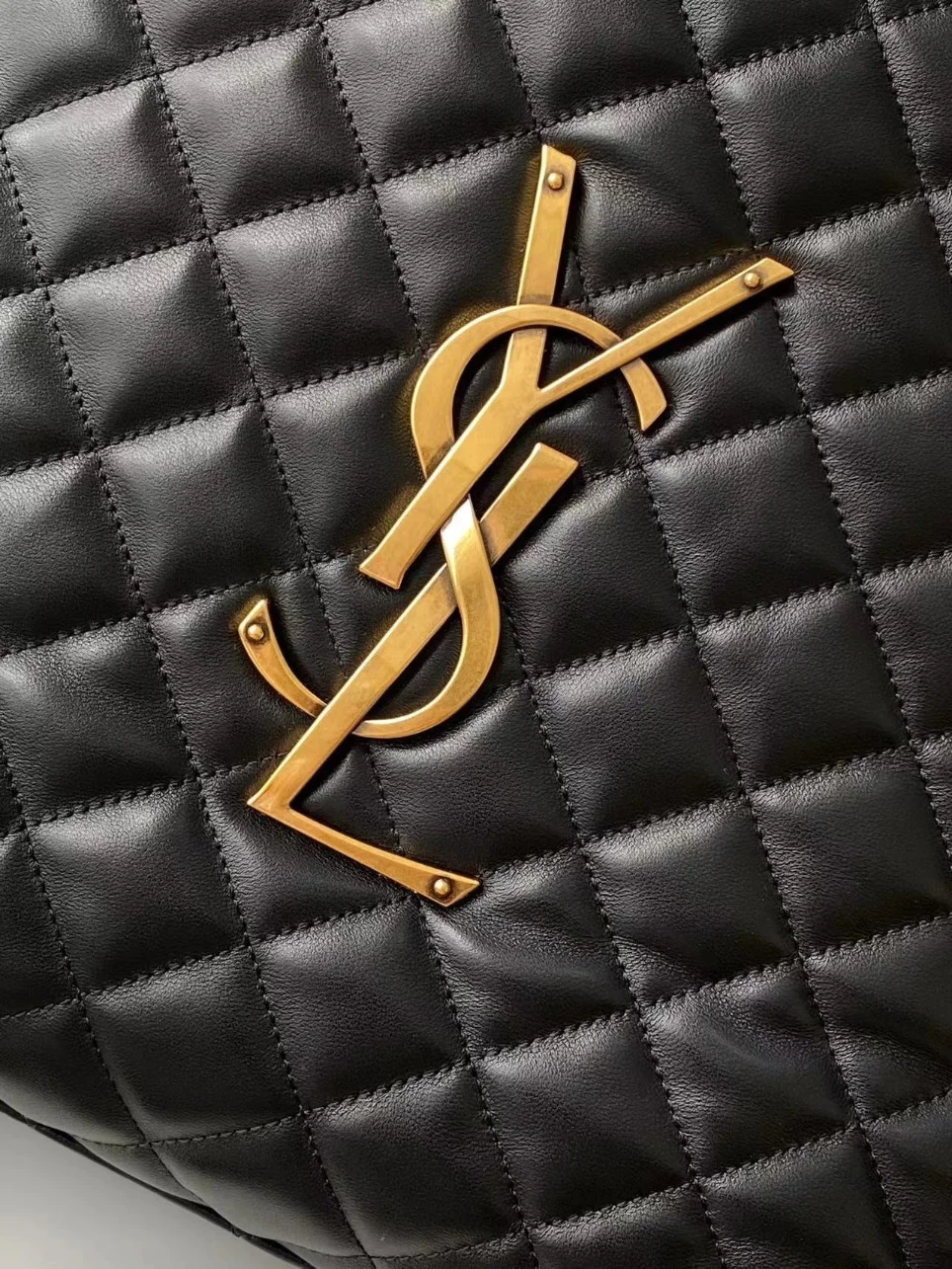 Saint Laurent Icare Medium Tote Bag in Black Quilted Lambskin product view 8