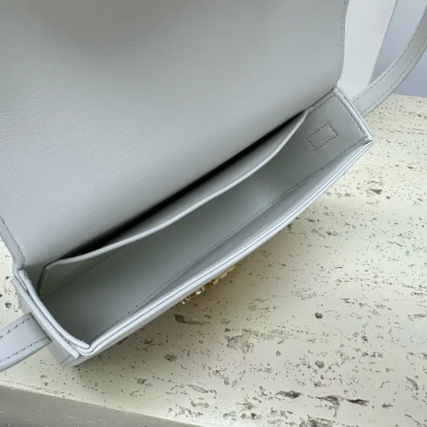 Celine Claude Shoulder Bag in White Calfskin product view 7