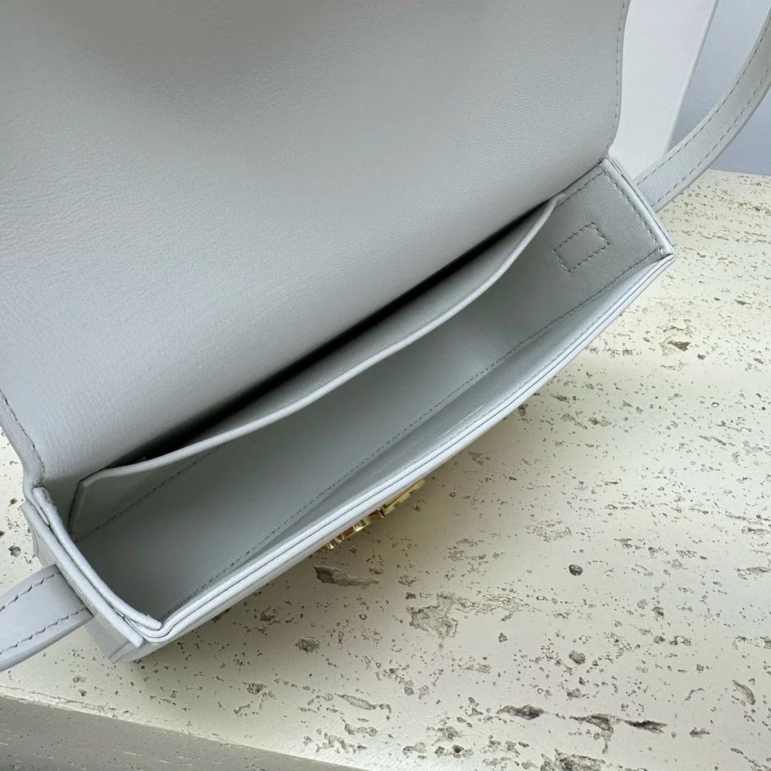 Celine Claude Shoulder Bag in White Calfskin product view 7