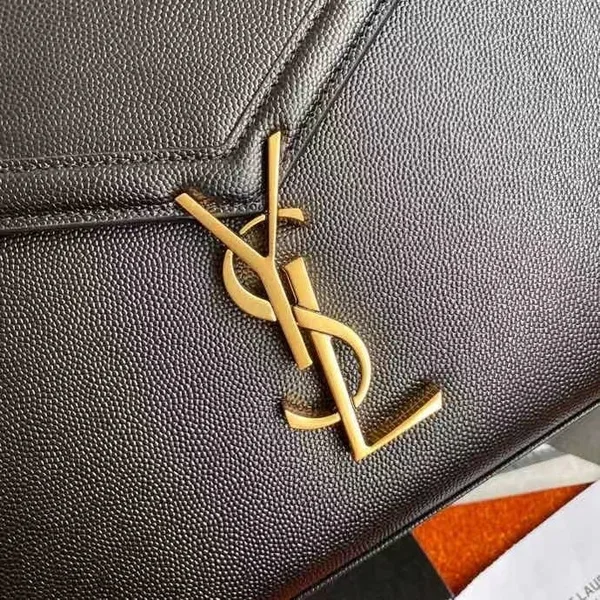 Saint Laurent Cassandra Medium Bag In Black Grained Leather product view 4