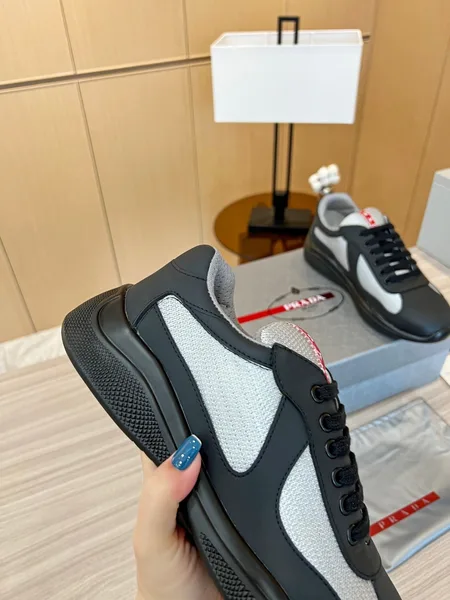Prada America’s Cup Sneakers in Black Rubber and Bike Fabric product view 5