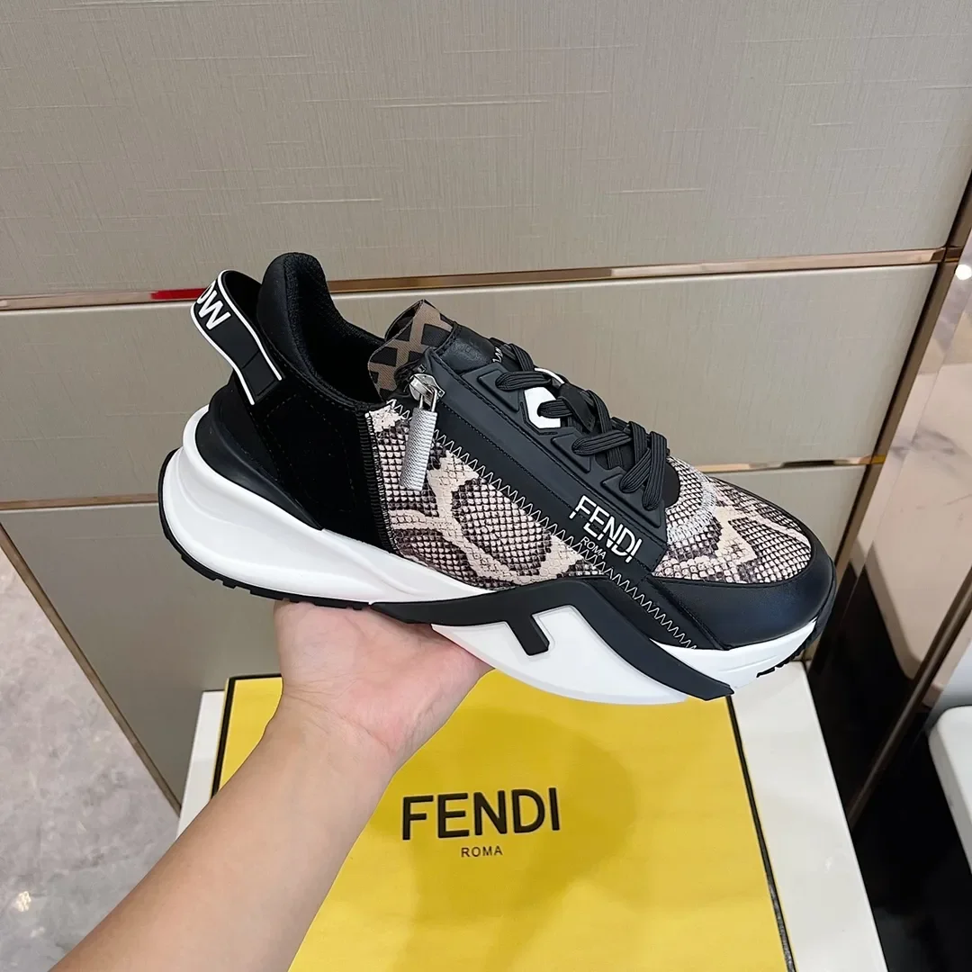 Fendi Flow Low-Top Sneaker in Classic Black & White product view 5