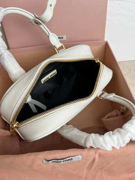 Miu Miu Arcadie Medium Bag in White Leather product view 9